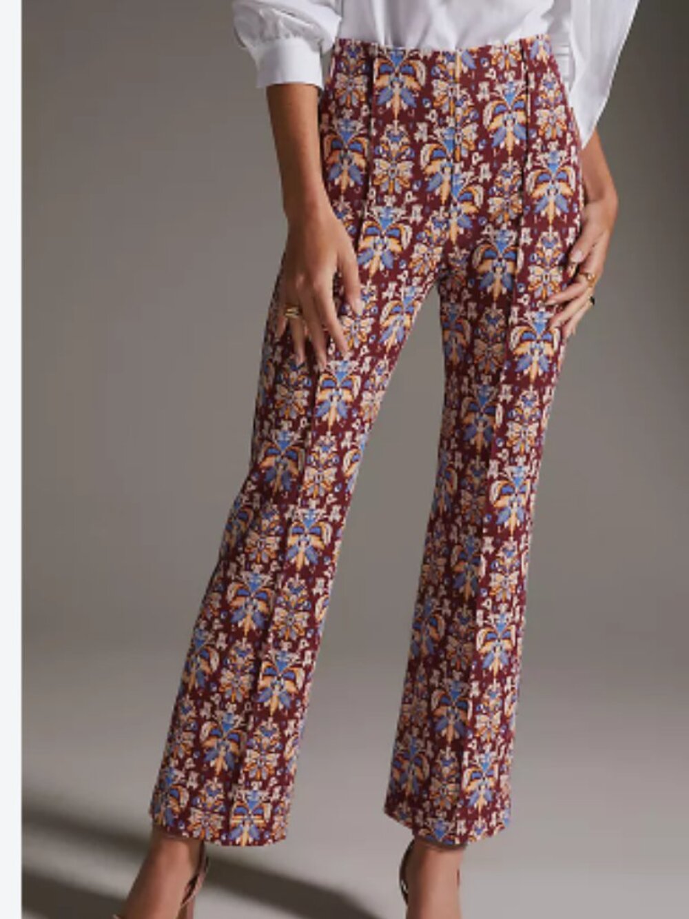 Maeve by Anthropologie The Margot Floral Kick Flare Floral Cropped Pants Size M